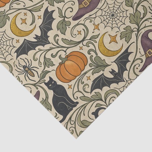 Vintage Halloween Scrollwork Seidenpapier (Ausschnitt)