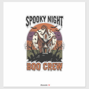 Vintage-Halloween-Shirt Boo Night Haunted House Ar Aufkleber