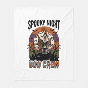Vintage-Halloween-Shirt Boo Night Haunted House Ar Fleecedecke