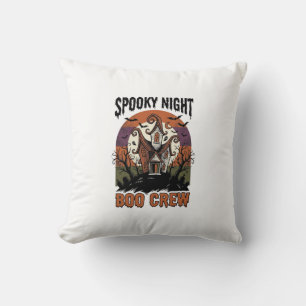 Vintage-Halloween-Shirt Boo Night Haunted House Ar Kissen