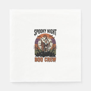 Vintage-Halloween-Shirt Boo Night Haunted House Ar Serviette