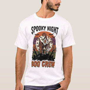 Vintage-Halloween-Shirt Boo Night Haunted House Ar T-Shirt