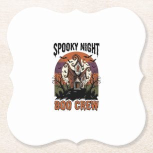 Vintage-Halloween-Shirt Boo Night Haunted House Ar Untersetzer