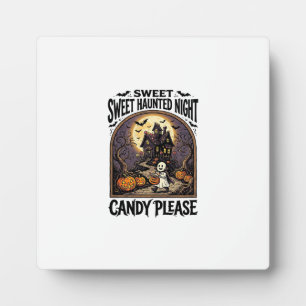 Vintage-Halloween-Shirt Candy Night Spukhaus_ Fotoplatte