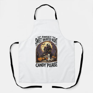 Vintage-Halloween-Shirt Candy Night Spukhaus_ Schürze