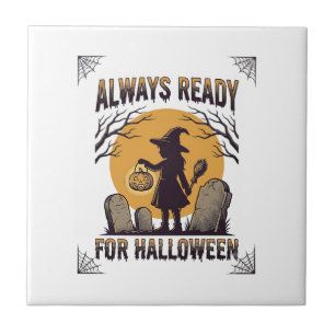 Vintage-Halloween-Shirt für Fans der spooky Season Fliese