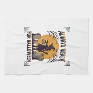 Vintage-Halloween-Shirt für Fans der spooky Season Geschirrtuch