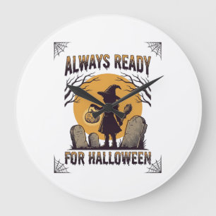Vintage-Halloween-Shirt für Fans der spooky Season Große Wanduhr