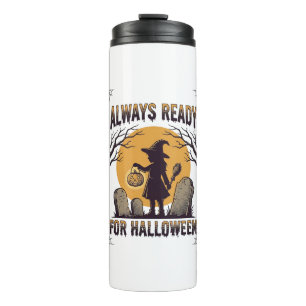Vintage-Halloween-Shirt für Fans der spooky Season Thermosbecher