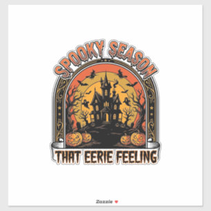 Vintage-Halloween-Shirt Gruselige Saison Gefühl De Aufkleber
