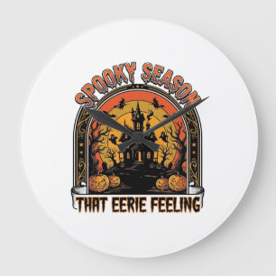 Vintage-Halloween-Shirt Gruselige Saison Gefühl De Große Wanduhr