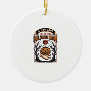 Vintage-Halloween-Shirt Gruseliger gravierter Kürb Keramik Ornament