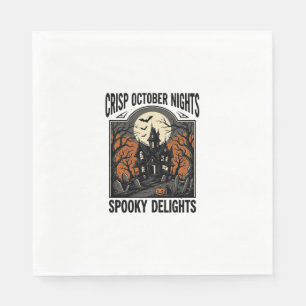 Vintage-Halloween-Shirt mit gruseliger Oktober-Nac Serviette