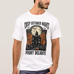 Vintage-Halloween-Shirt mit gruseliger Oktober-Nac T-Shirt