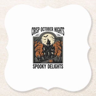 Vintage-Halloween-Shirt mit gruseliger Oktober-Nac Untersetzer