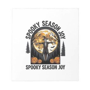 Vintage-Halloween-Shirt mit Vogelscheuchen-Mond-Ku Notizblock