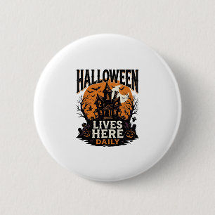 Vintage-Halloween-Shirt Spukhaus Alltag Bekommen Button