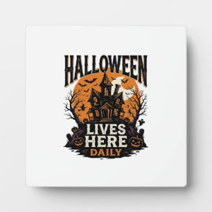 Vintage-Halloween-Shirt Spukhaus Alltag Bekommen Fotoplatte