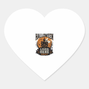 Vintage-Halloween-Shirt Spukhaus Alltag Bekommen Herz-Aufkleber