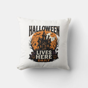 Vintage-Halloween-Shirt Spukhaus Alltag Bekommen Kissen