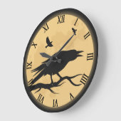 Vintage Halloween Silhouette Design Große Wanduhr (Winkel)