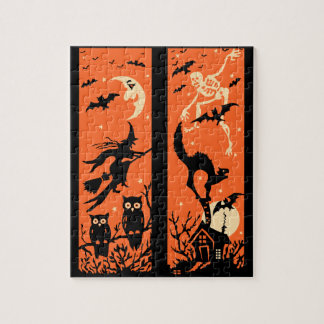 Vintage Halloween-Silhouette-Illustration Puzzle