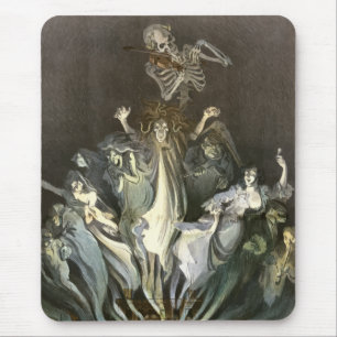 Vintage Halloween, Skeleton Violinist and Ghosts Mousepad