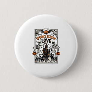 Vintage-Halloween-Skelett-Gruselige-Saison-Liebe-S Button