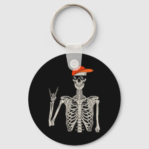 Vintage Halloween Skelett Rock On Hand Skelett M Schlüsselanhänger