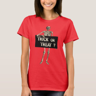 Vintage Halloween, Skelett-Süßes-oder-Saures T-Shirt