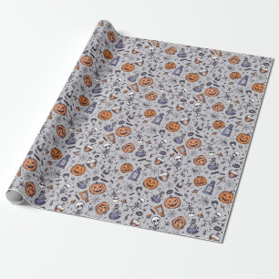 Vintage-Halloween-Skelett- und Trankmuster Geschenkpapier