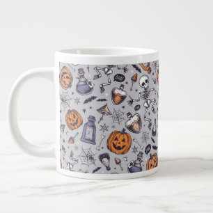 Vintage Halloween-Skelett- und Trankmuster Jumbo-Tasse