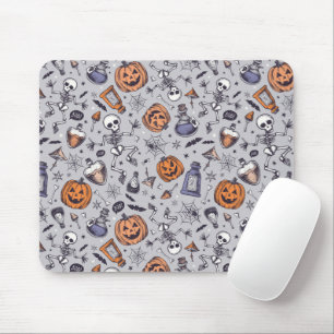Vintage-Halloween-Skelett- und Trankmuster Mousepad