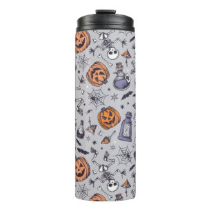 Vintage Halloween-Skelett- und Trankmuster Thermosbecher