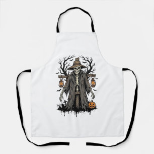 Vintage-Halloween-Skelett-Vogelscheuchen-Shirt-Des Schürze