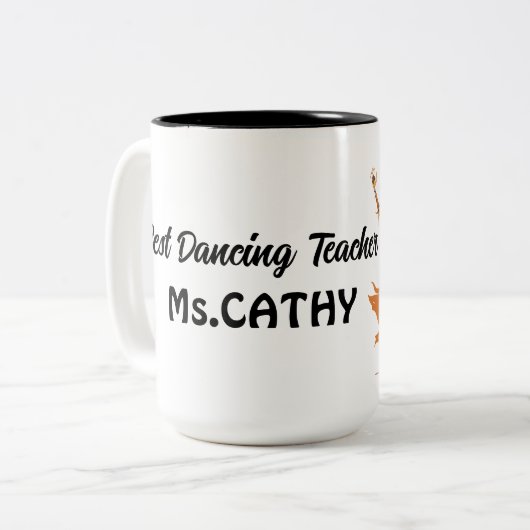 Vintage Halloween-Skeletttänzerin Zweifarbige Tasse (Vorderseite Links)