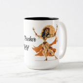 Vintage Halloween-Skeletttänzerin Zweifarbige Tasse (VorderseiteRechts)