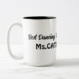 Vintage Halloween-Skeletttänzerin Zweifarbige Tasse