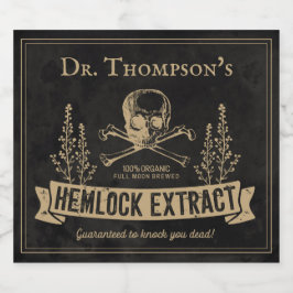 Vintage Halloween Skull-Imitate Bierflaschenetikett