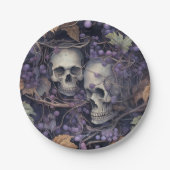 Vintage Halloween Skulls Pappteller (Vorderseite)