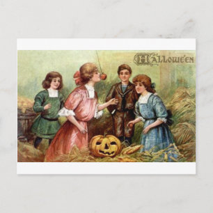 Vintage Halloween-Spiele Postkarte