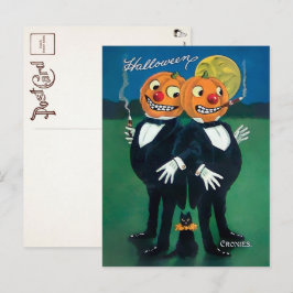 Vintage Halloween-Spießgesellen Postkarte