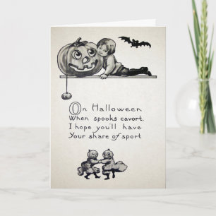 Vintage Halloween-Spokkarte Feiertagskarte