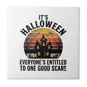 Vintage-Halloween-Spookhaus-Guter-Schreck-T-Shirt_ Fliese