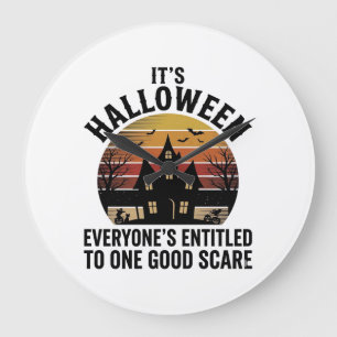 Vintage-Halloween-Spookhaus-Gutes-Schreck-T-Shirt_ Große Wanduhr