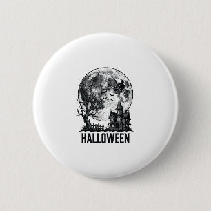 Vintage-Halloween-Spookhaus-Mond-Shirt-Design_ Button