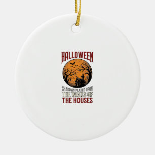 Vintage-Halloween-Spookhaus-Mond-Shirt-Design_ Keramik Ornament