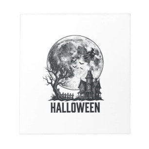 Vintage-Halloween-Spookhaus-Mond-Shirt-Design_ Notizblock