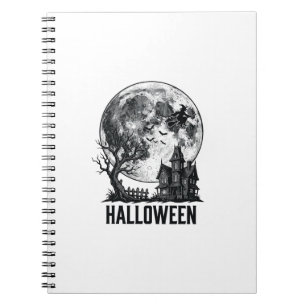Vintage-Halloween-Spookhaus-Mond-Shirt-Design_ Notizblock