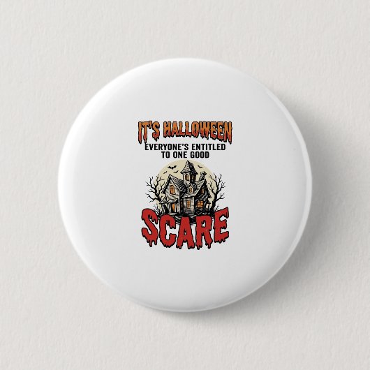 Vintage-Halloween-Spookhaus-Schreck-Shirt-Design Button (Vorderseite)